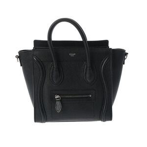 Celine Luggage Black Drummed Calfskin Handbag